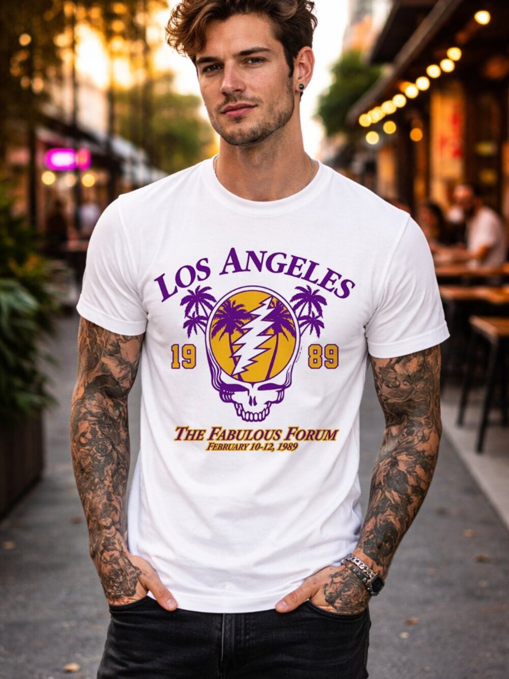 Los Angeles 19 89 the Retro Vintage Style Skull Gothic Horror Horror Fan Retro